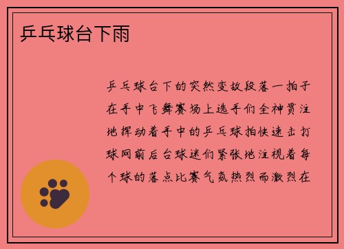 乒乓球台下雨