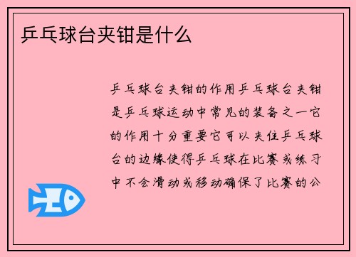乒乓球台夹钳是什么