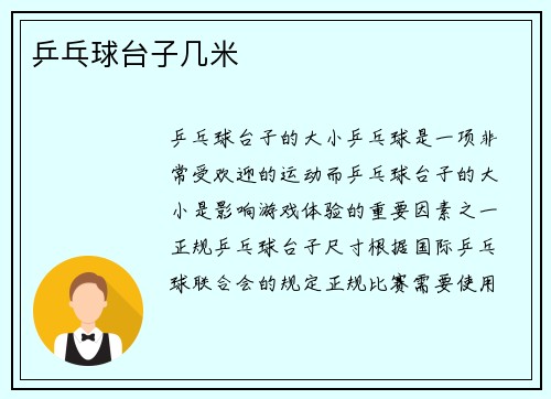 乒乓球台子几米
