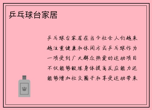 乒乓球台家居