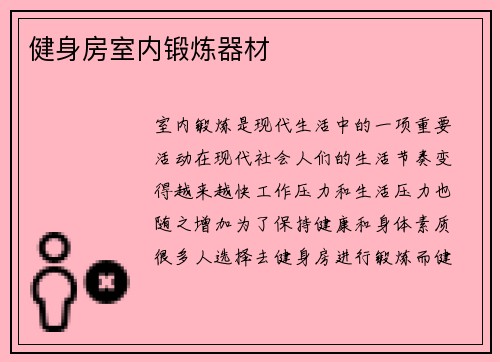 健身房室内锻炼器材